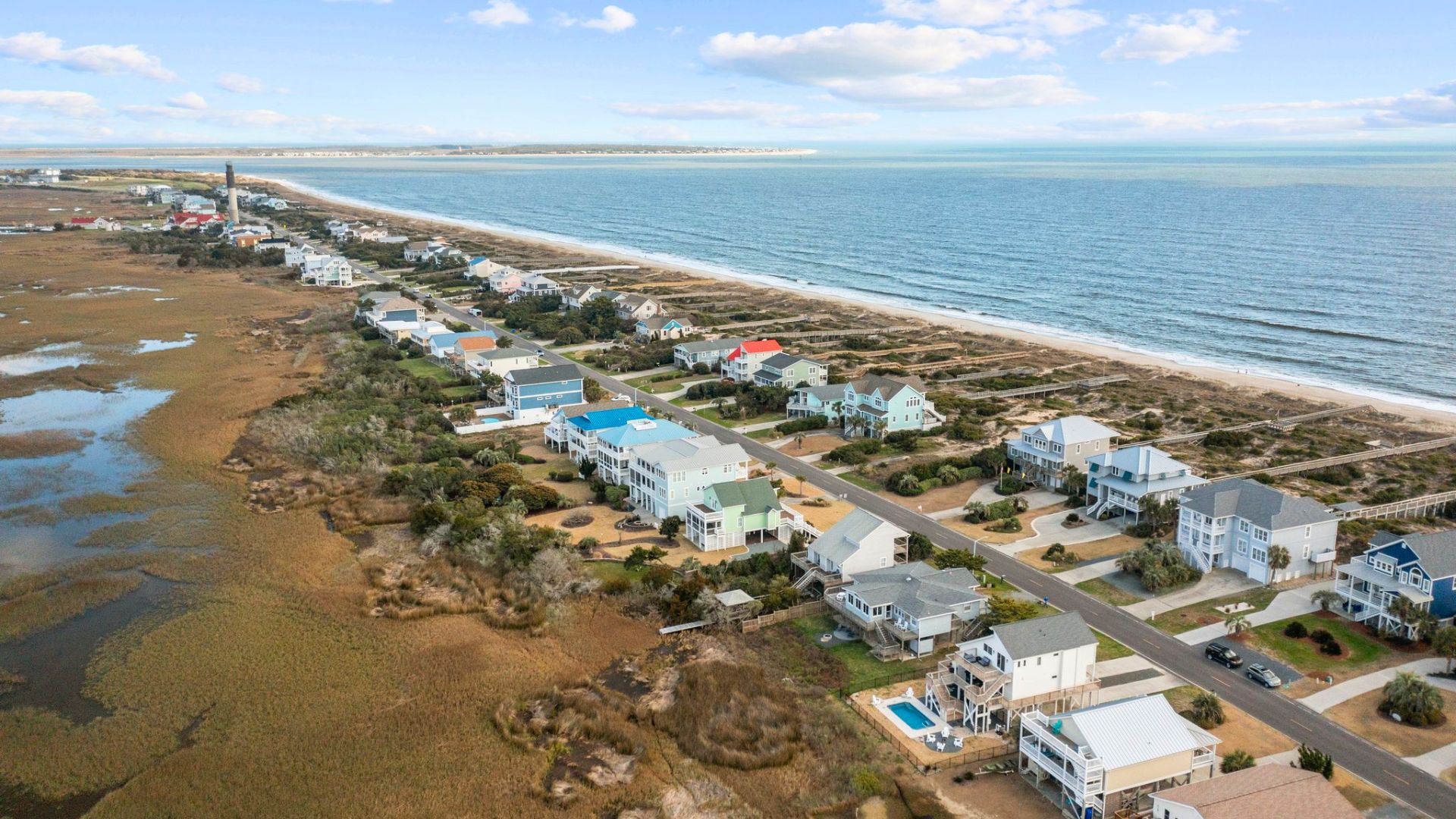Oak Island Aerial Overlooking Atlantic